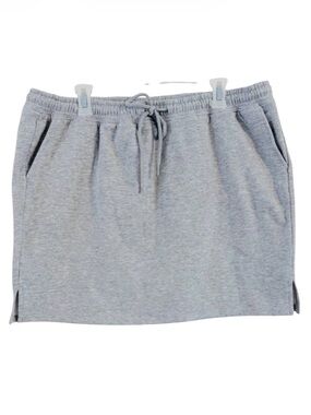H&M Divided Gray Jersey Drawstring Waist Mini Skirt Size XL